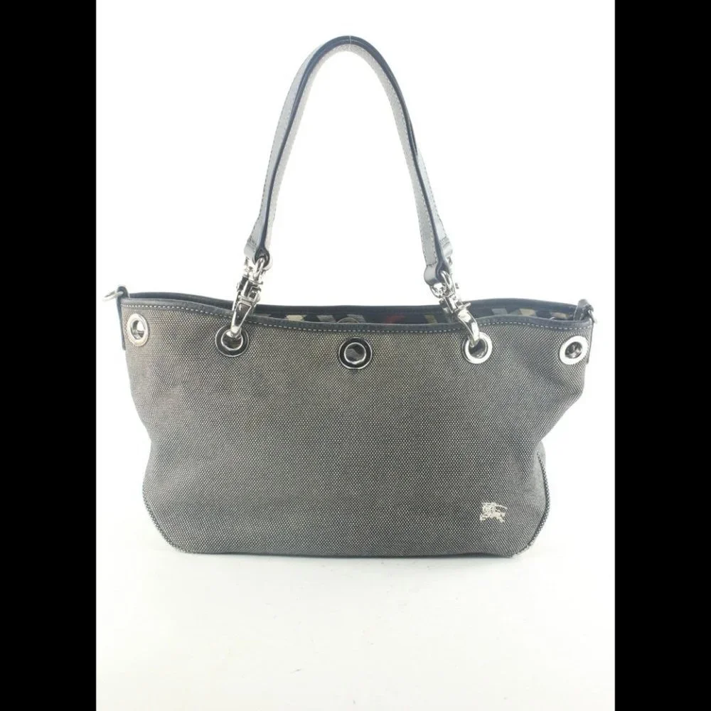 Burberry Charcoal Denim Canvas Tote 1BUR912K